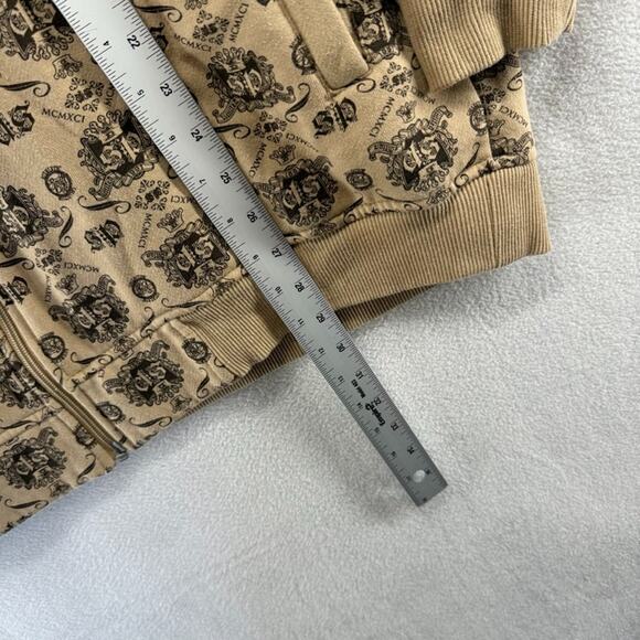 Vintage South Pole Hoodie Men's XL Brown Zip Sweatshirt All Over Y2k Pinkman - Picture 2 of 7